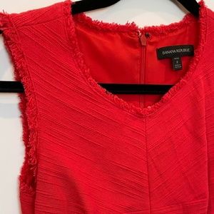 Red Jcrew Dress tweed fringe size 2